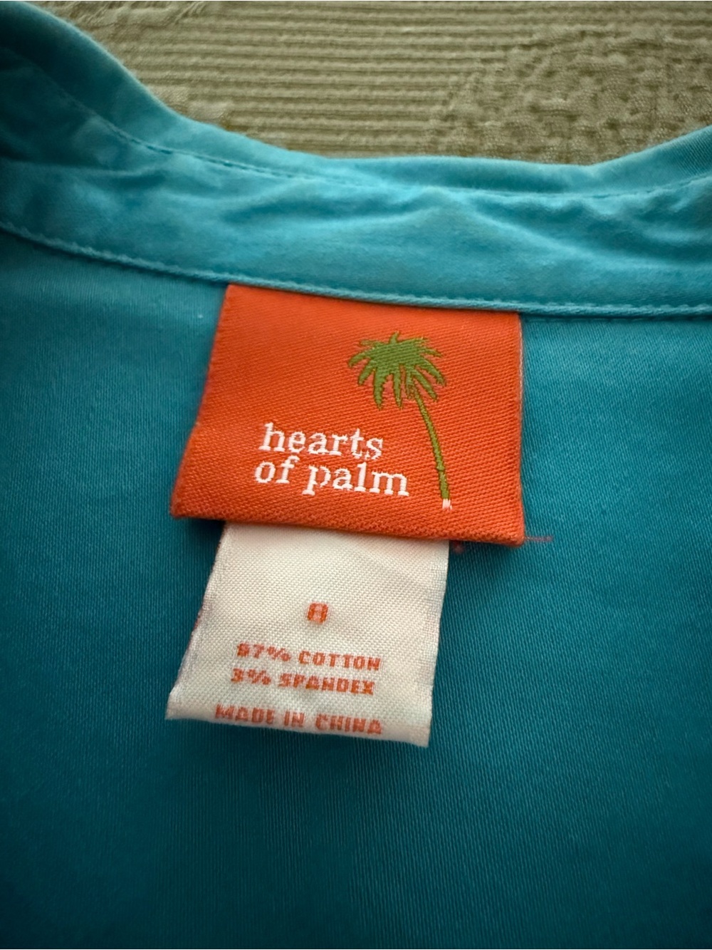 hearts of palm Turquoise Button-Embellished Jean Jacket - Picture 4 of 7